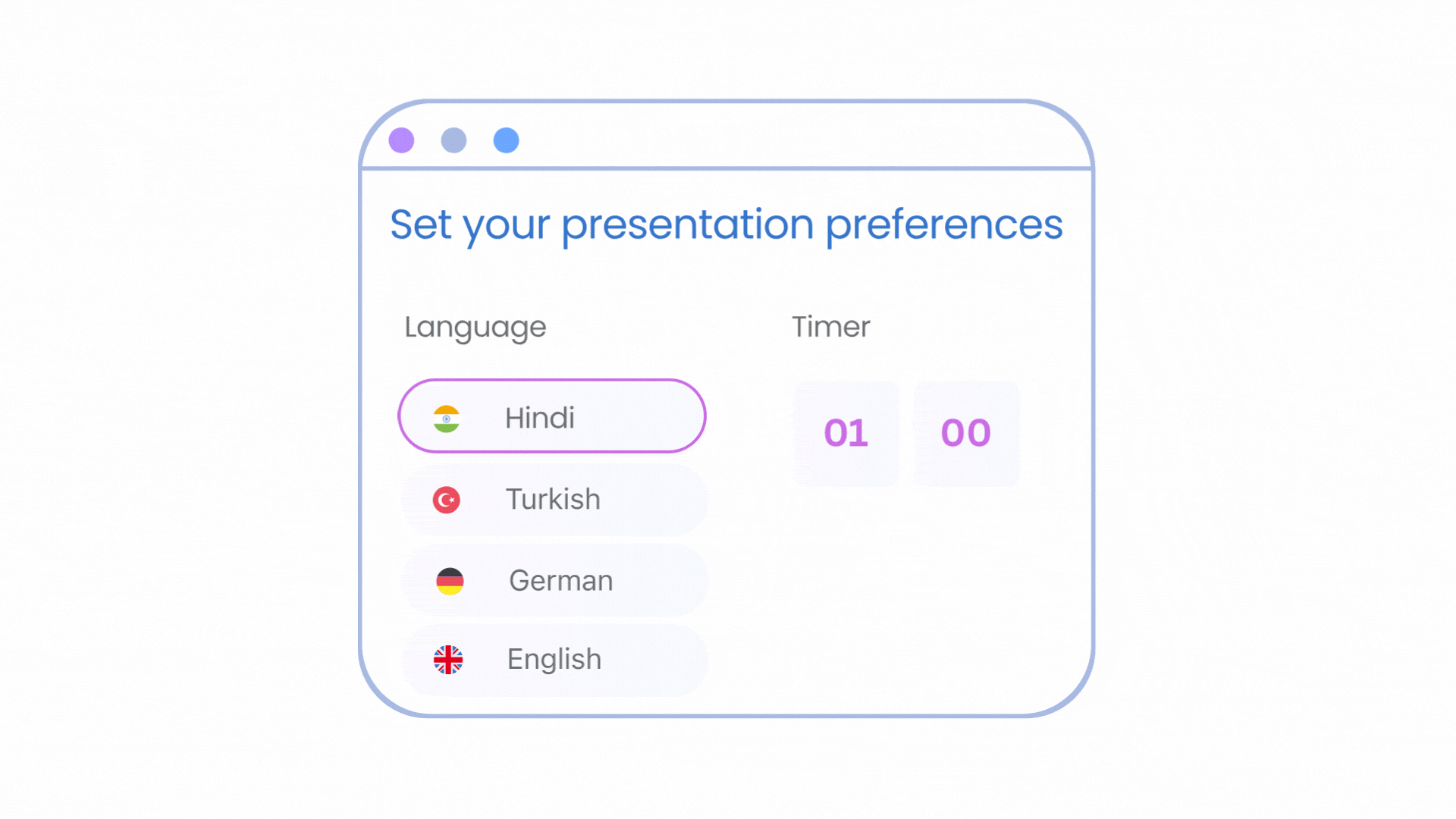Preferences setup demonstration